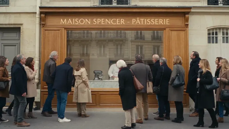 Une longue file d’attente s’est formée devant la pâtisserie Maison Spencer